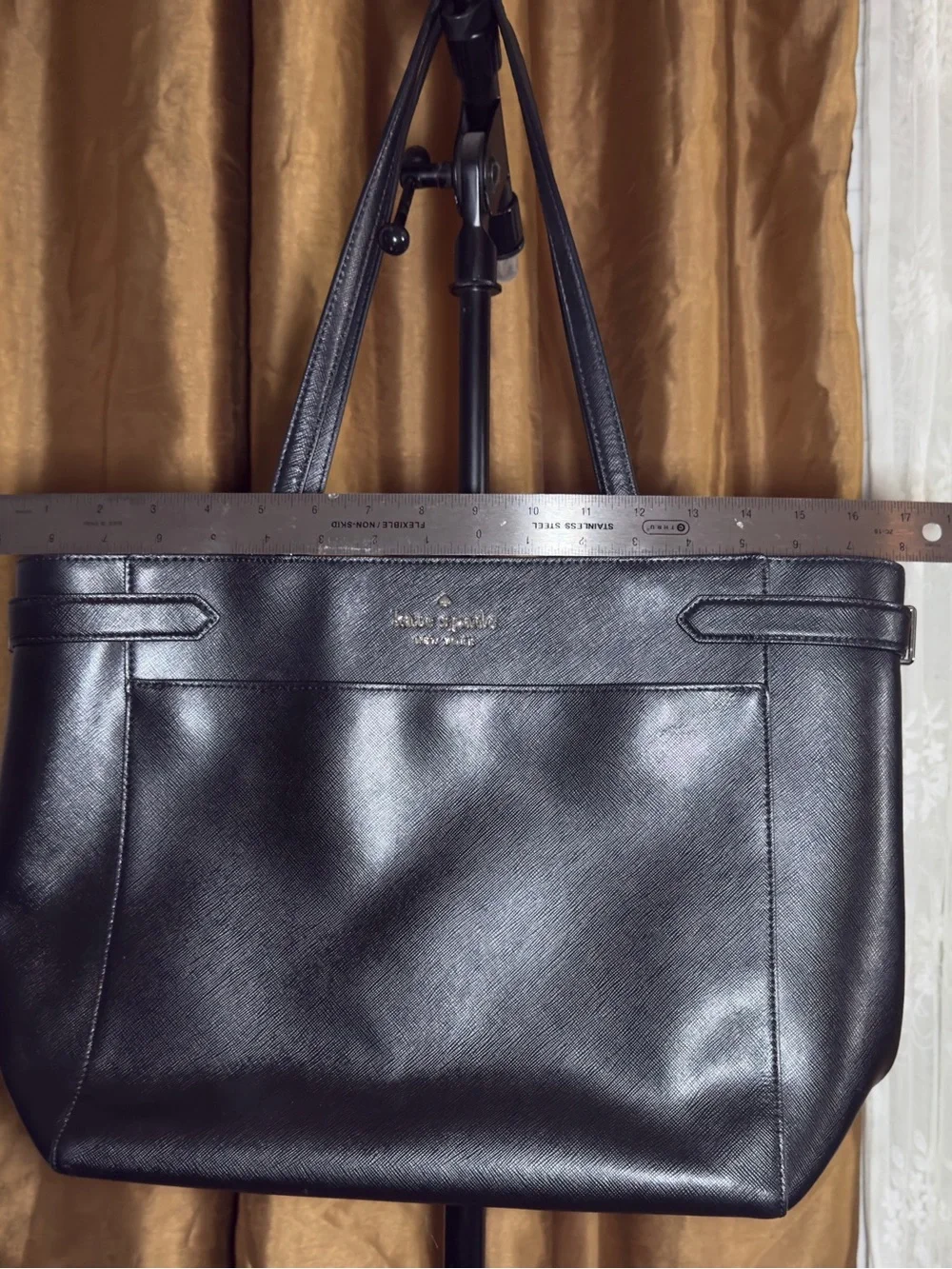 Kate Spade Black Leather Tote with Dual Straps